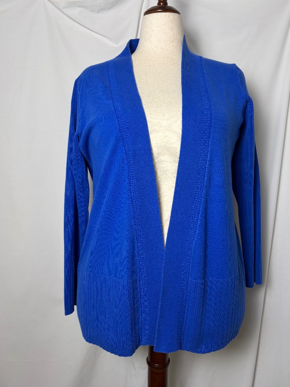 Royal Blue Coldwater Creek Long Sleeve Open Cardigan Sweater Size L